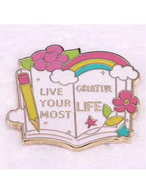 Live Your Most Creative Life Artistic Book Enamel Pin